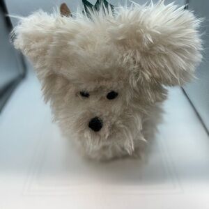 Pottery barn Luxe Faux Fur dog with antlers shaped pillow